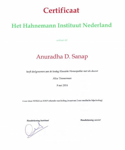 Seminar at Hahnemann Institute Netherlands